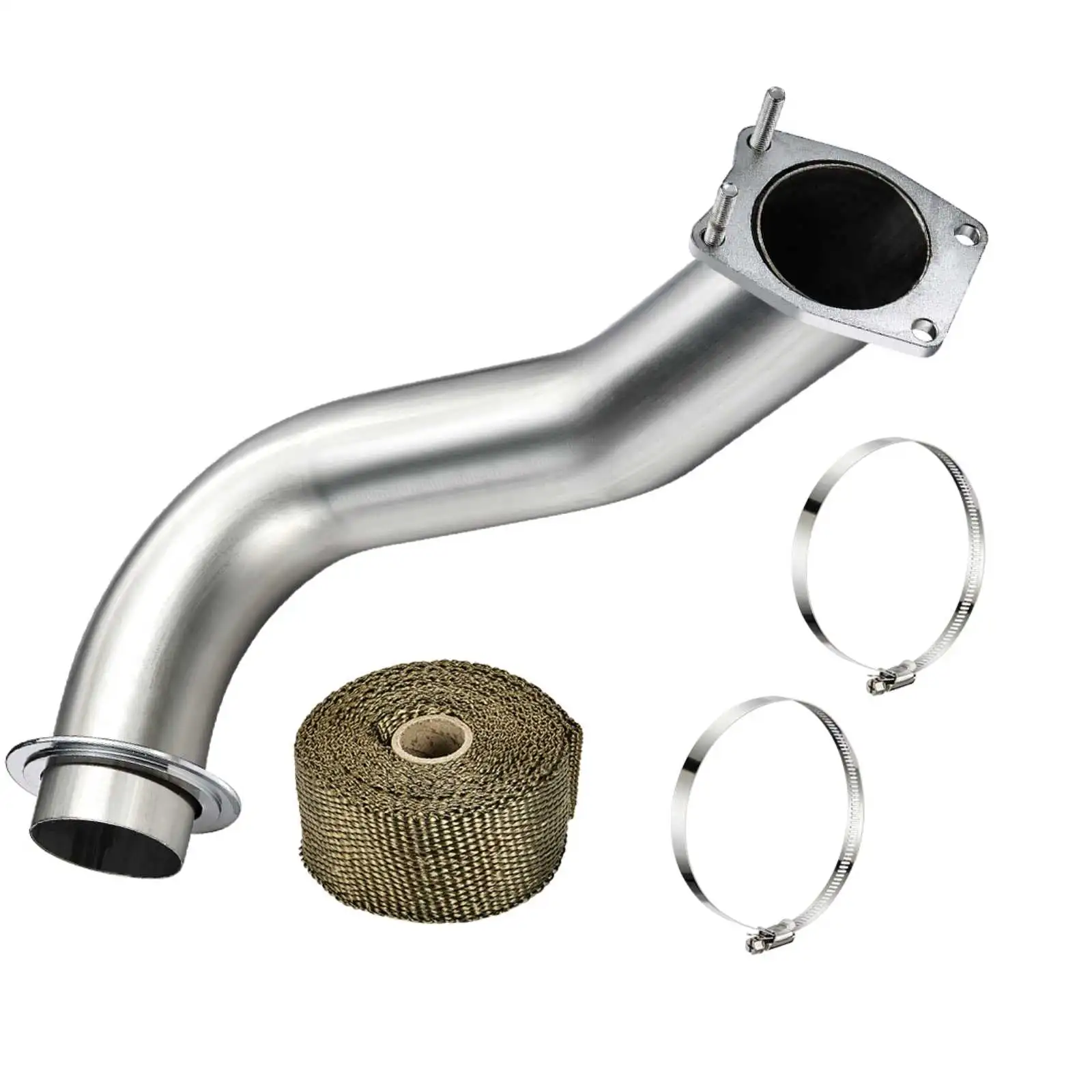 SJDP-014g---3.5 Inch Downpipe Stainless Steel Exhaust Pipe System For 2017-2023 L5P 6.6L Duramax Diesel