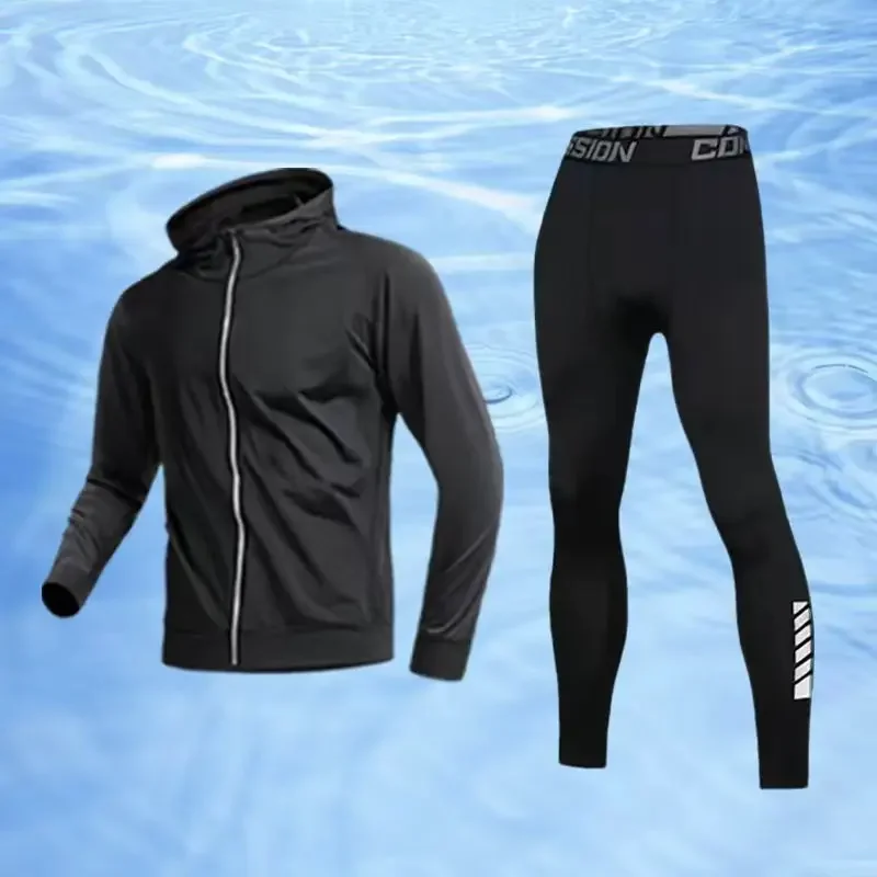 

Men's fall running clothing, professional training suit windbreaker and tights, long distance running equipment