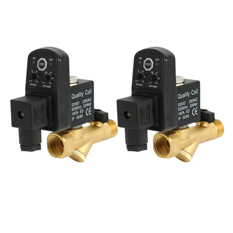 ABGR-2X AC 220 В 1/2 дюйма электронный 2-ходовой воздушный компрессор с таймером автоматический сливной клапан бензобака