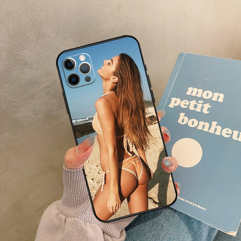 حافظة فتاة بيكيني للشاطئ لهاتف آيفون 17 Air 15 14 13 12 11 16 Pro Max 13 mini XR 15 16 Plus 16e غطاء خلفي شل