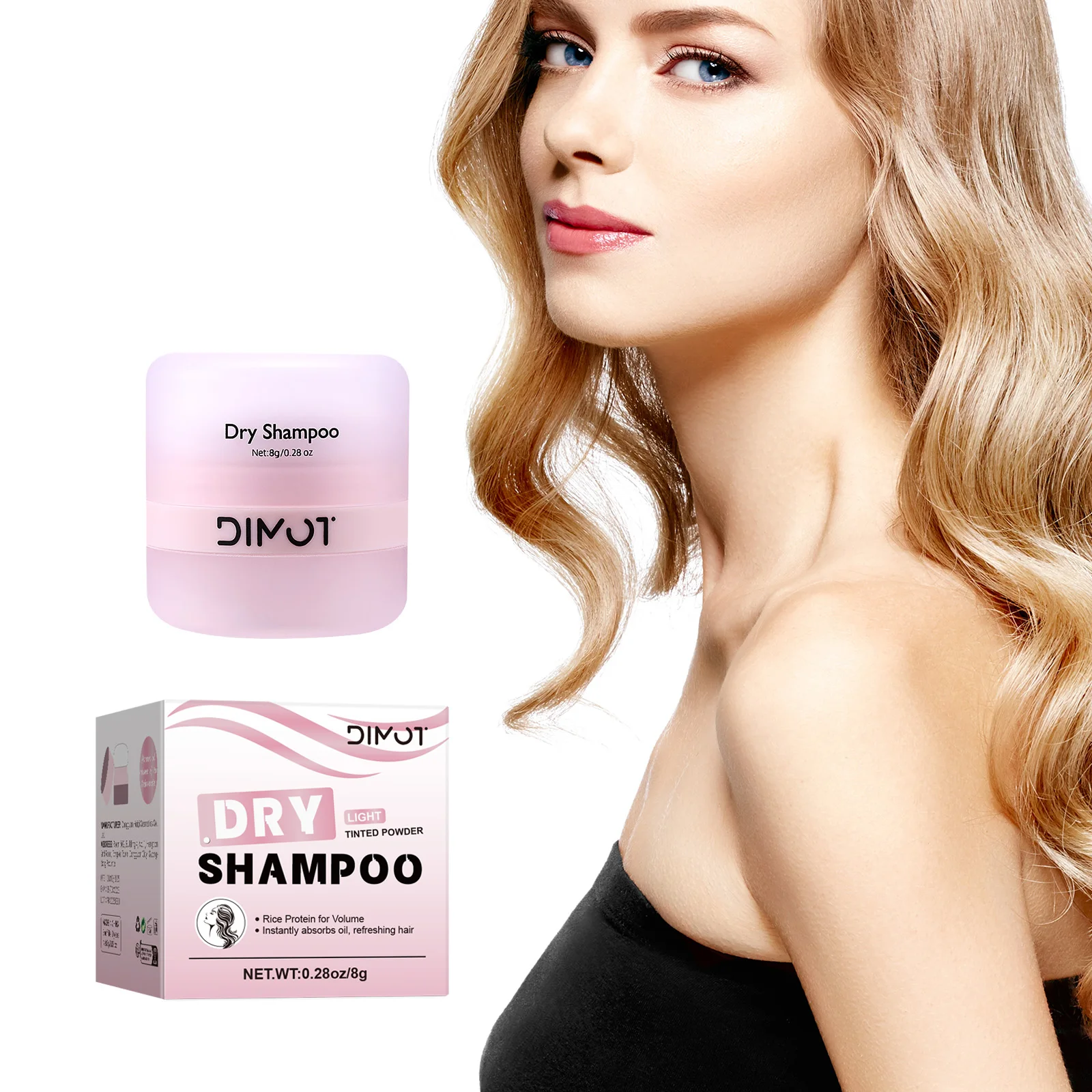 DIMOT Travel-Size Rice Protein Dry Shampoo 8g - On-the-Go Hair Refresh, Oil-Control for Daily/Travel