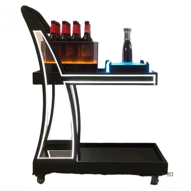 

Bar luminous wine cart ktv night club three-layer fruit wine mobile led foreign wine delivery trolley