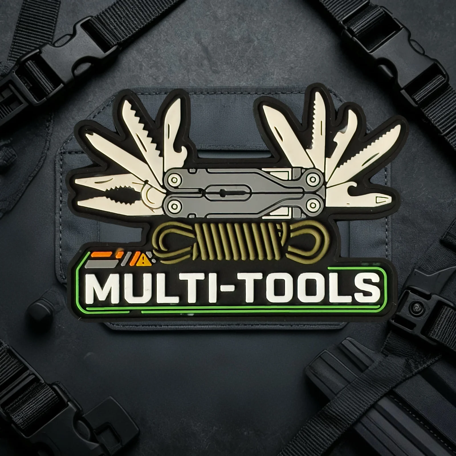 MULTI-TOOLS PVC Patch Mini Tool Tactical Hook and Loop Badge Backpack Morale Appliques Stickers Armband DIY Patches for Clothing 2