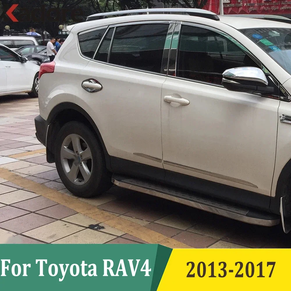 

For Toyota RAV4 RAV 4 2013 2014 2015 2016 2017 Window Moulding Trim Frame Cover Car Sticker Exterior Accessories