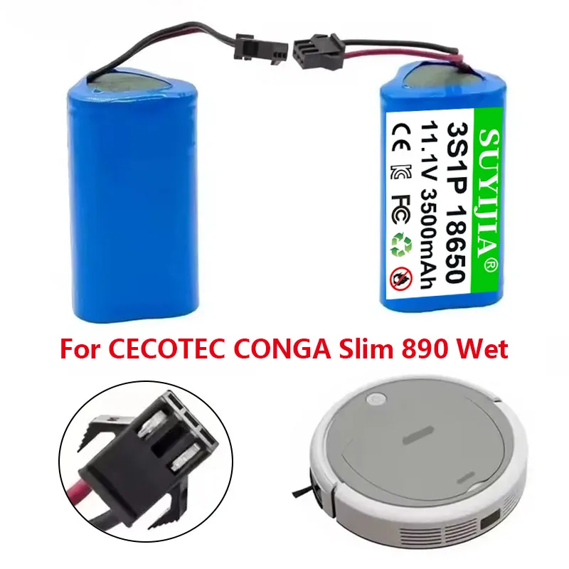 High-quality 3500mAh Replacement Battery for Lefant M501A,CECOTEC CONGA 890 Slim,CONGA Slim Wet Robotic Vacuum Cleaner Battery