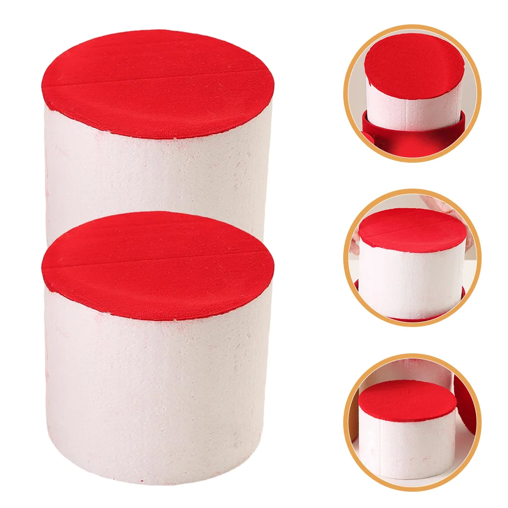 

2 Pcs Flower Mud Artificial Flowers Plant Pots Plants Foam Blocks Wet Floral Round