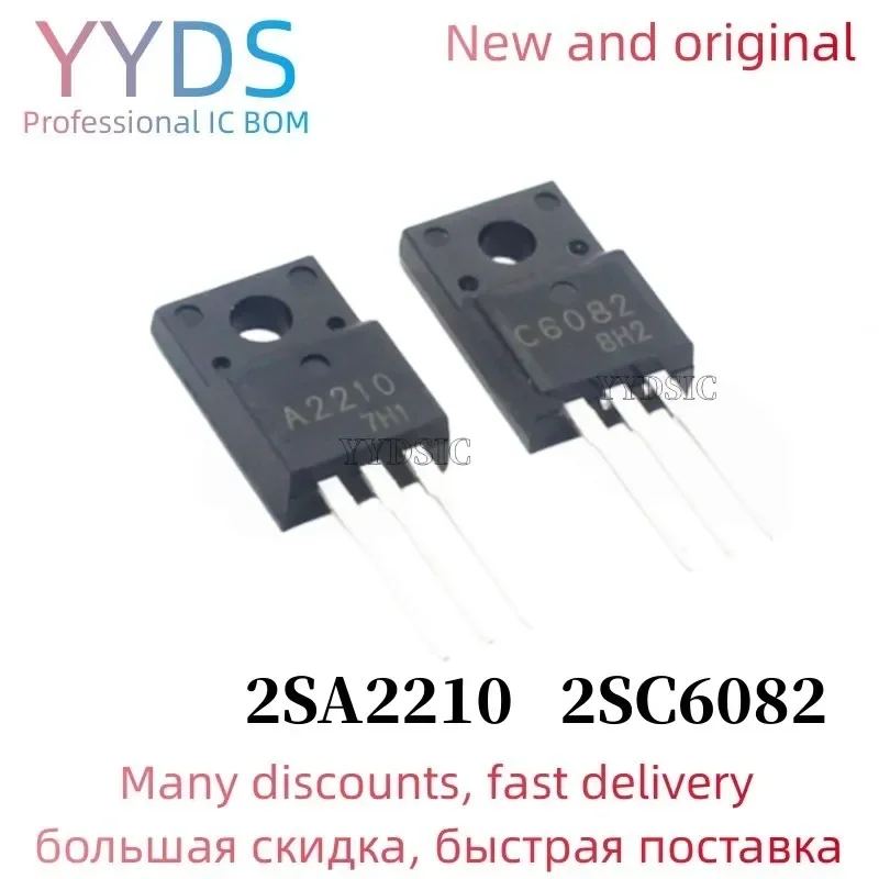 10PCS  A2210 C6082 TO-220F 5Pairs (5PCS  2SA2210 + 5PCS  2SC6082) TO-220