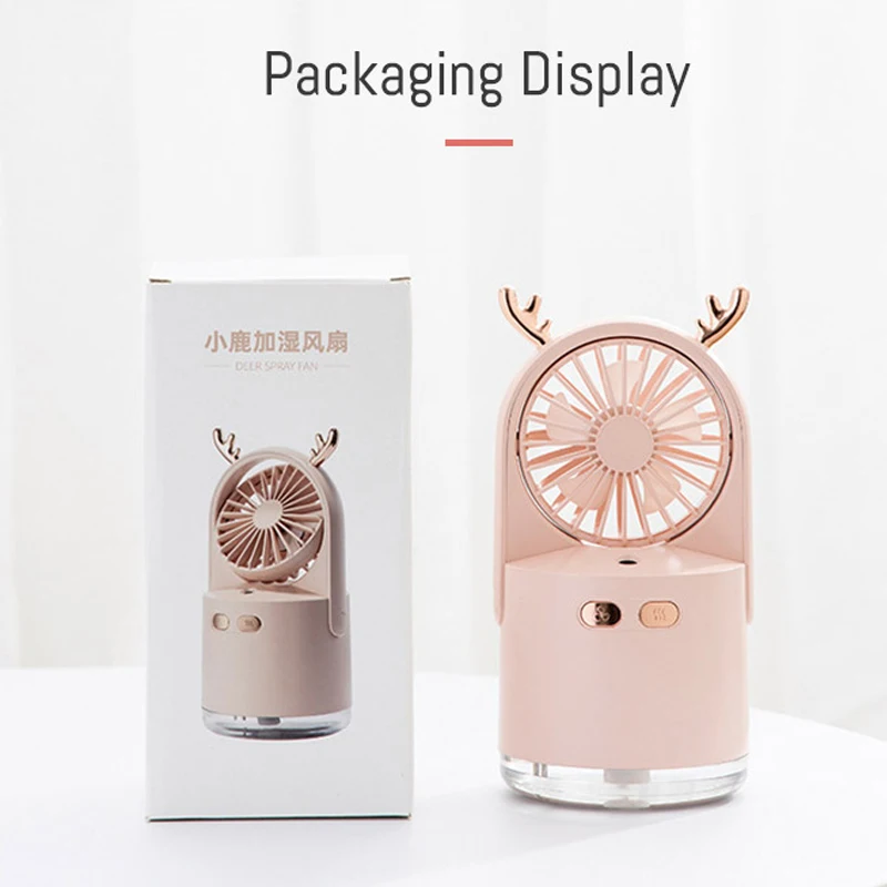 Portable Water Spray Mist Fan Electric USB Rechargeable Handheld Mini Fan Cooling Air Conditioner Humidifier for Outdoor Bedroom