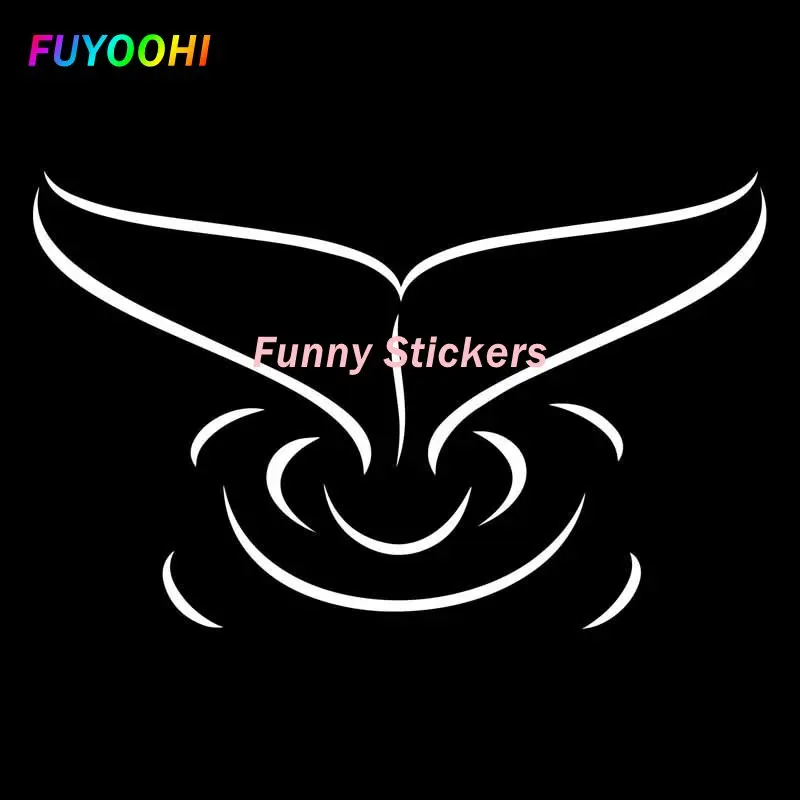 FUYOOHI Play Stickers Car Stickers Personalized Stickers Whale Tail Fin Ocean Beach Car Decoration Waterproof and Sunscreen