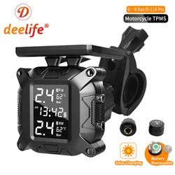 Deelife Motorcycle TPMS Moto Tire Pressure Monitoring System for Motorbike Motor Bike Scooter TMPS Tyre Sensor