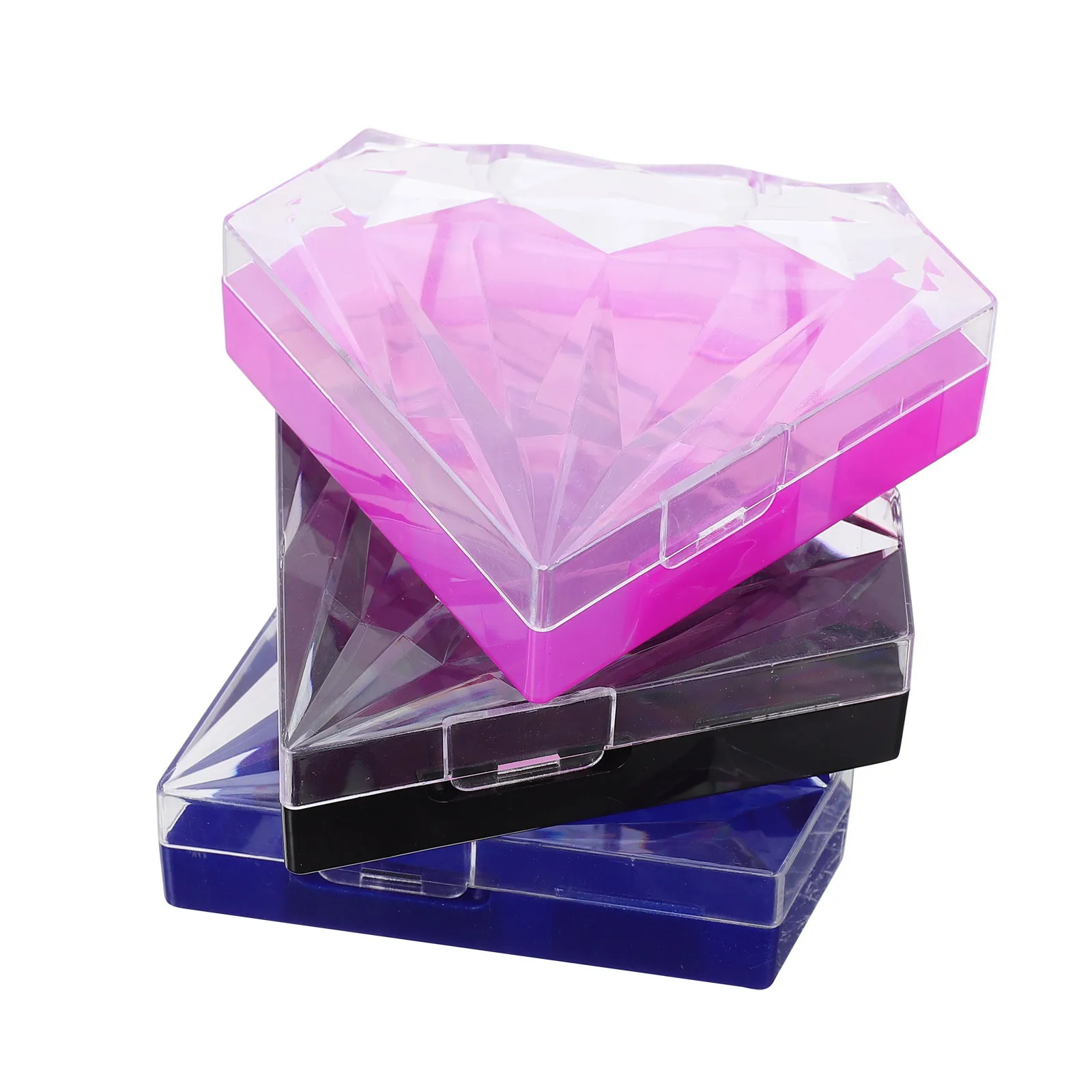 3Pcs Cases Colorful Design Easy Open False Eyelash Storage Organizer Boxes Lash Case False Eyelash Case