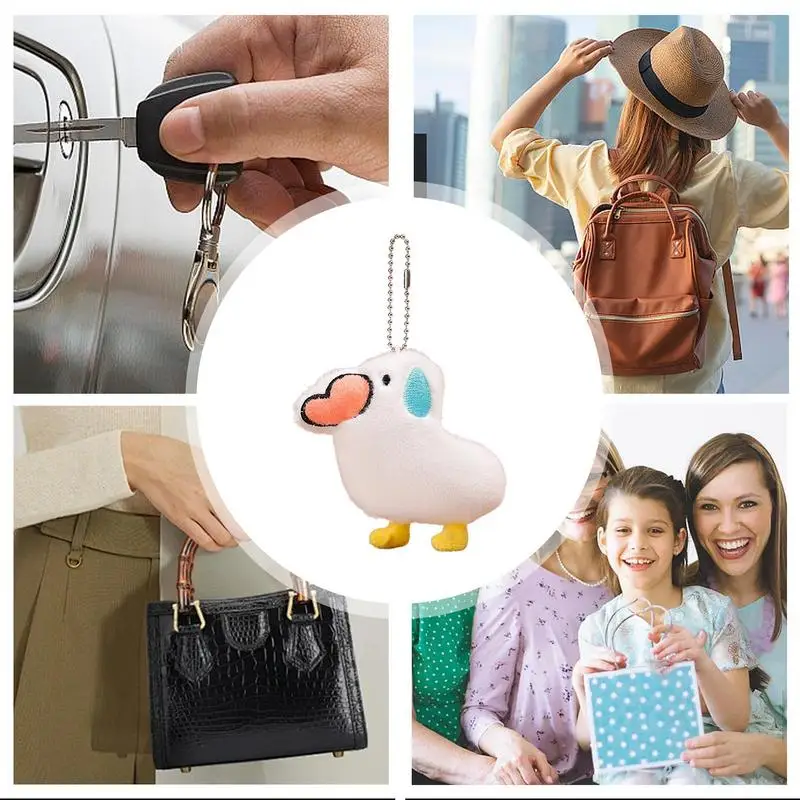 Anime Plush Keychain Cute Squeaking Duck Plush Pendants Hangable Soft Kids Toys Multifunctional Portable Bag Pendants For Bags