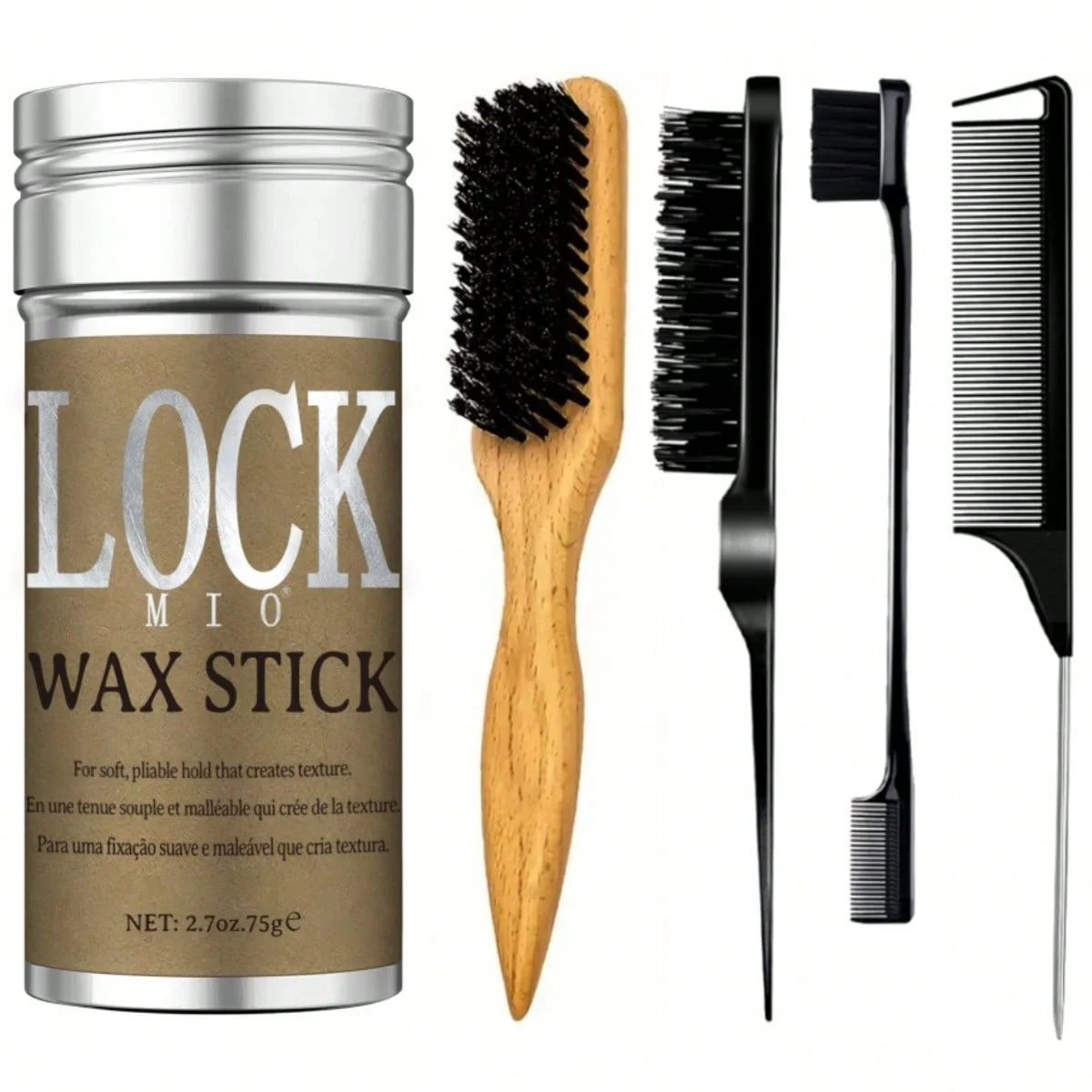 LOCKMIO Hair Wax Stick For Kid Women Slick Back Brushes Gel Pomade for Little Girls Toddler Flyaway Hair Wig Styling Accessories
