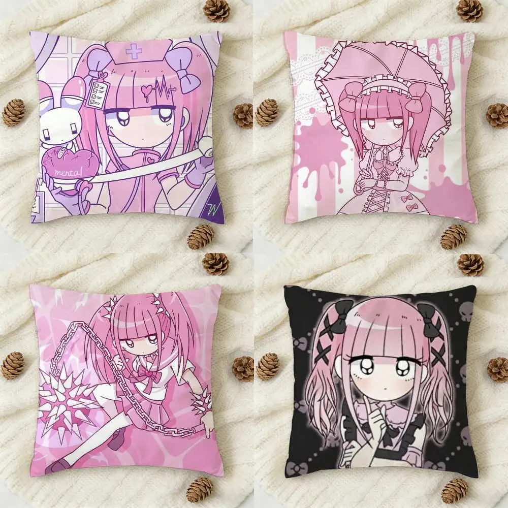 Ezaki M-Menhera C-Chan Double-sided Printed Square Decorative Cushion Cover for Sofa Living Room Home Decor