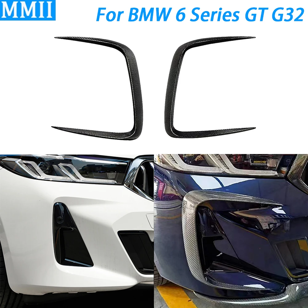 For BMW 6 Series GT G32 2018-2023 Real Dry Carbon Fiber Front Bumper Lip Spoiler Cover Car Decoration Retrofitting Accessories