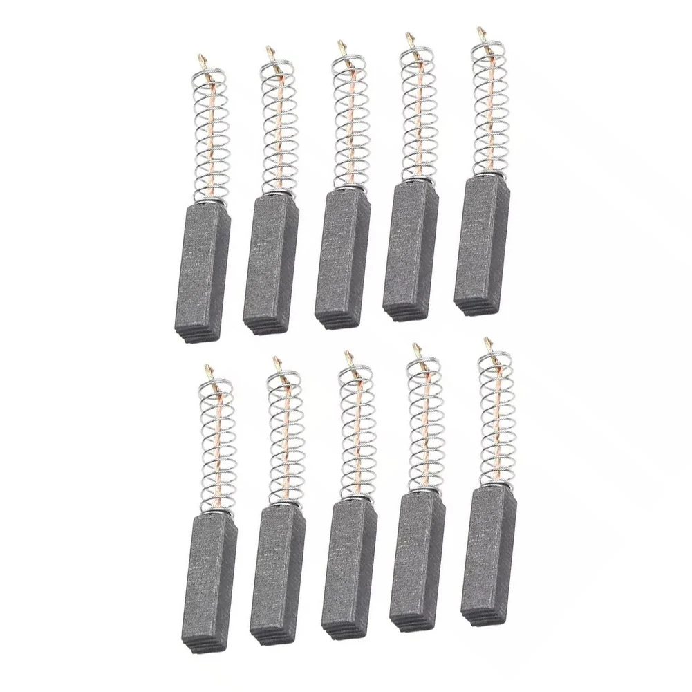 10 Pcs/Set Carbon Brushes For Electric Motors 20mm×5mm×5mm Replacement Part  20 Mm Spring Length Hammer Drills Power Tool Parts