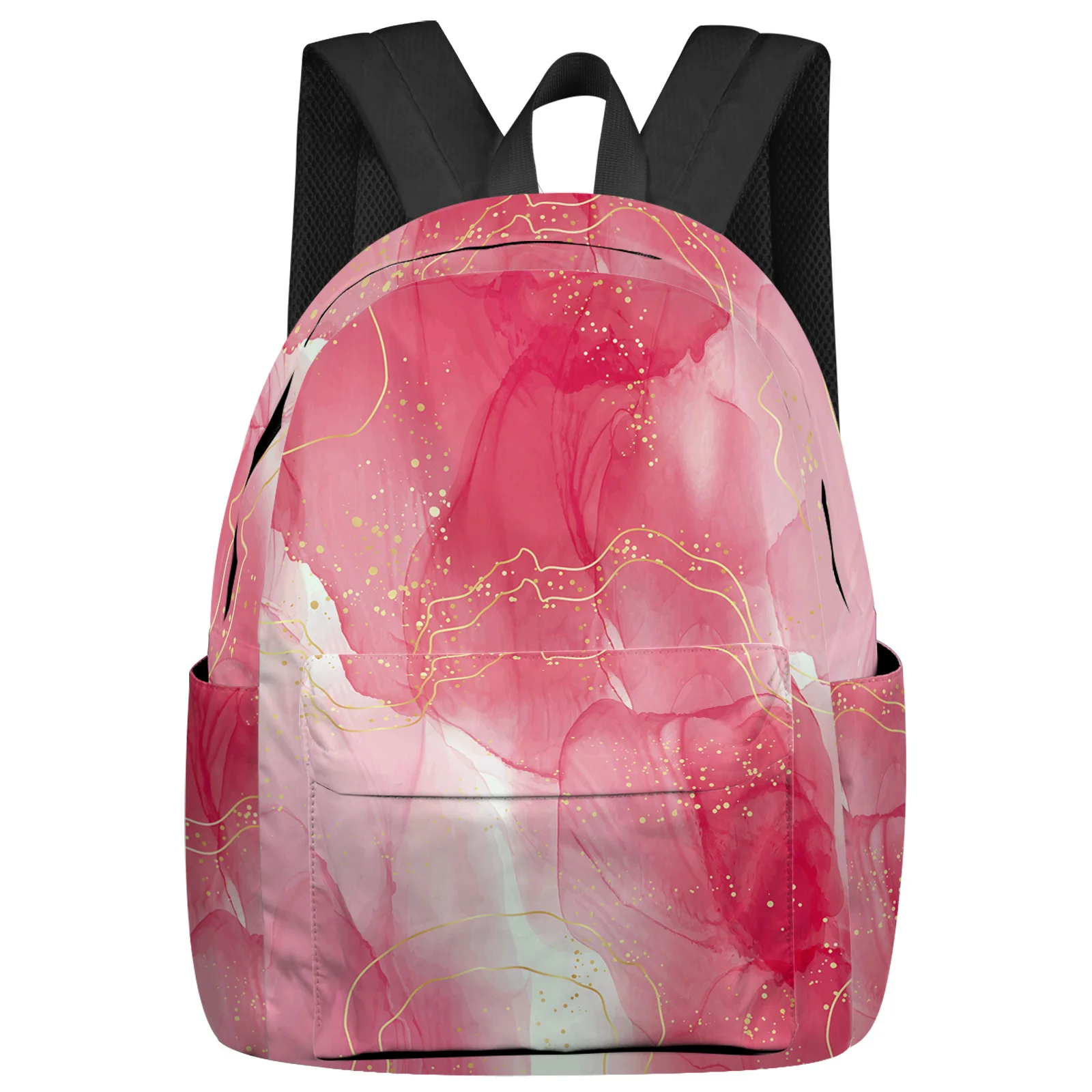 

Marble Red Gradient Women Man Backpacks Waterproof Multi-Pocket School Backpack For Student Boys Girls Laptop Book Pack Mochilas