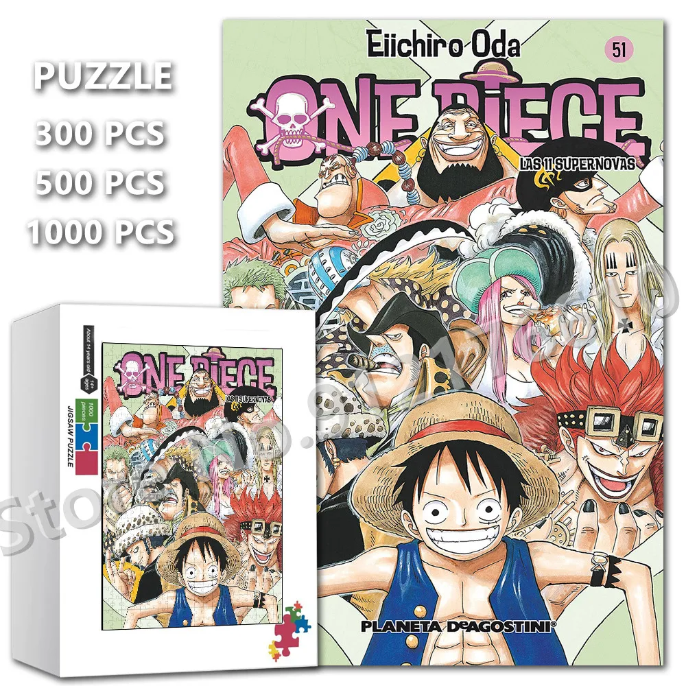 

ONE PIECE Jigsaw Puzzle Japanese Anime Character Luffy Puzzles Adult Decompression Toy Child Intellectual Game Handmade Gifts