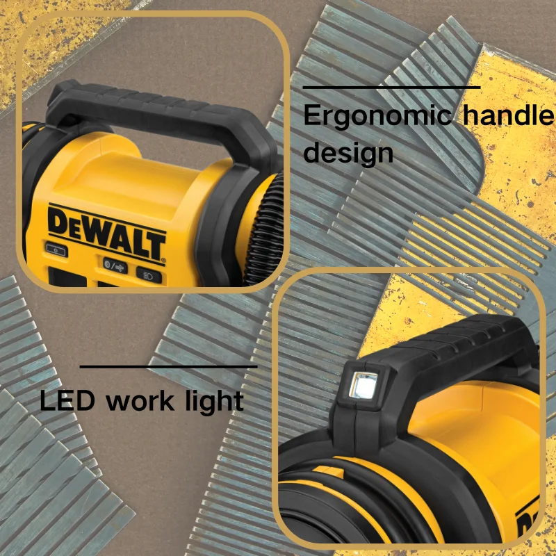 DEWALT DCC020IB Wiederaufladbare tragbare elektrische Kompaktluftpumpe für Autoreifen 160 PSI, keine Batterie