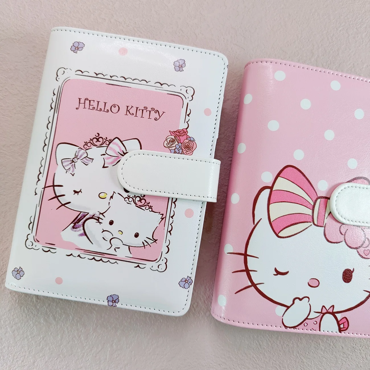 Imagem -02 - Couro Solto Folha Tampa do Caderno Gato Bonito Ring Binder Clip-on Jornal Papelaria Kawaii a6 pu