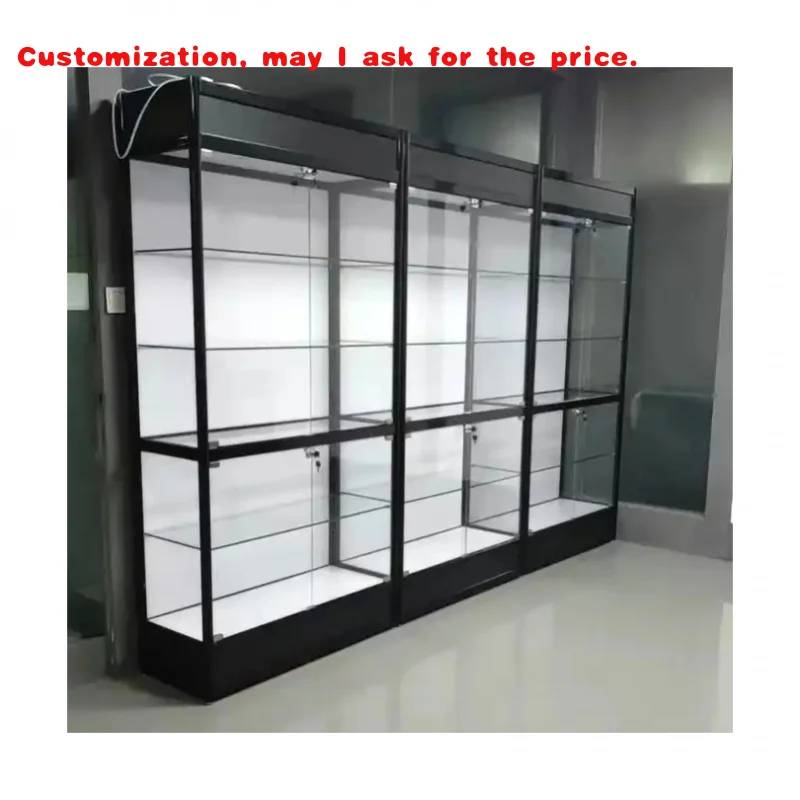 

Изготовленная на заказ. Заводская алюминиевая стеклянная витрина со светодиодной подсветкой, запираемая настенная витрина, витрина для ювелирного магазина