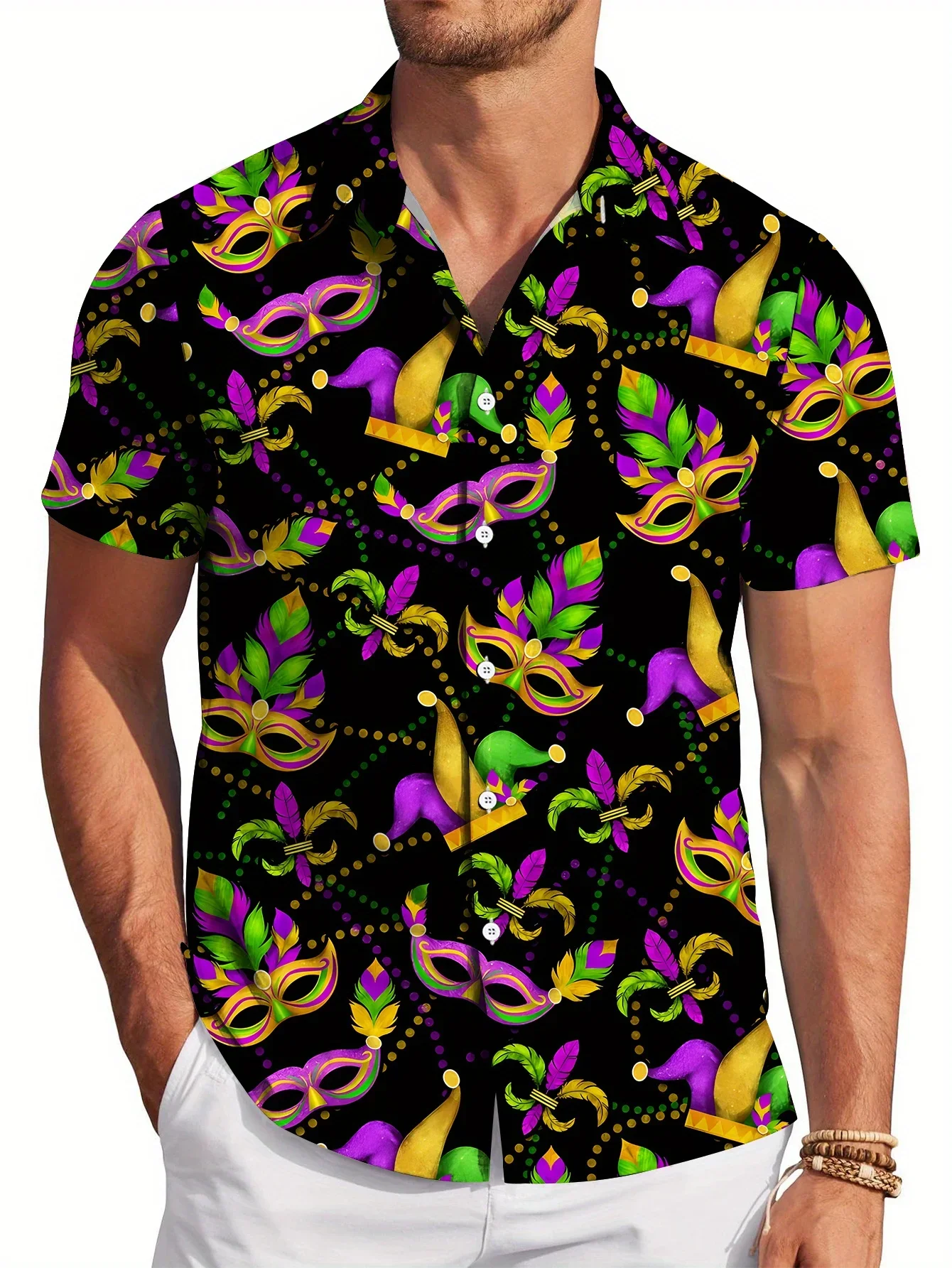 

Men's Tropical Hawaiian Shirt Summer FashionMan Women Short Sleeve Casual Print Lightweight Breathable Beach Tops
