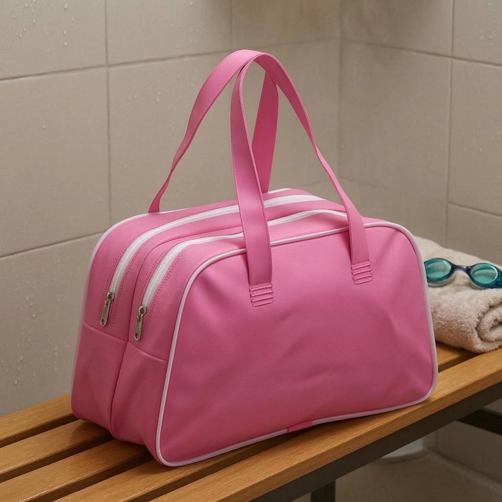 EVA Tote Bag Structured Large-Capacity Tote Waterproof Storage Bag Glossy Surface Personal Carrier Long-Lasting