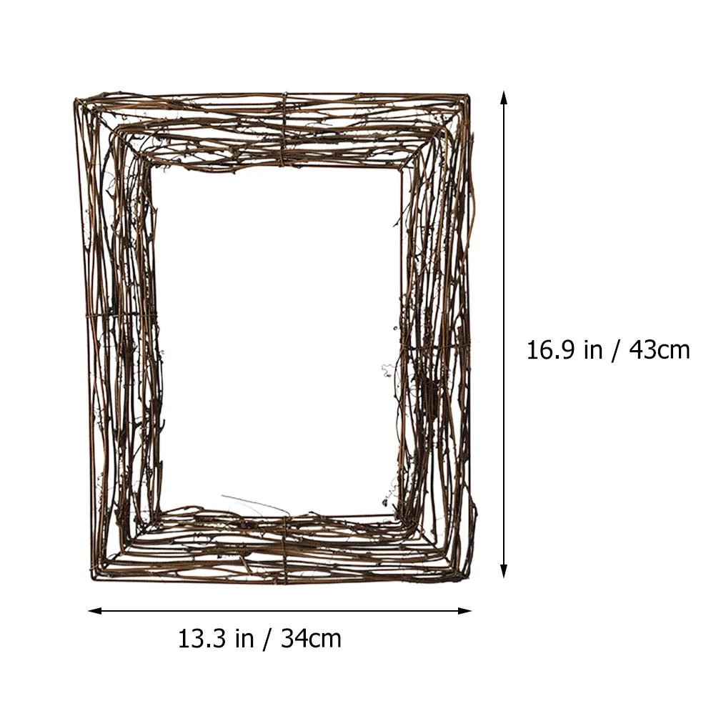 Rattan natural grinalda base videira ramo flor decoração prop quadrado galho porta da frente guirlanda