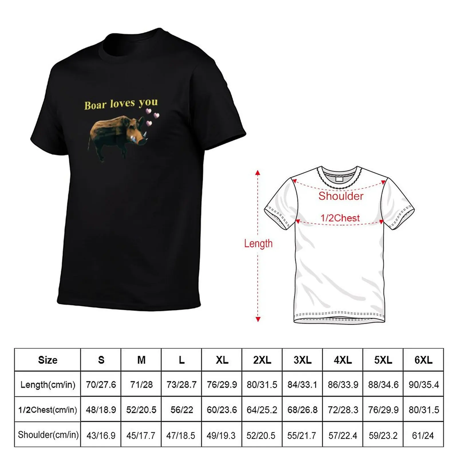 Boar Loves You T-Shirt man clothes baggy shirts boys whites plus size men clothing