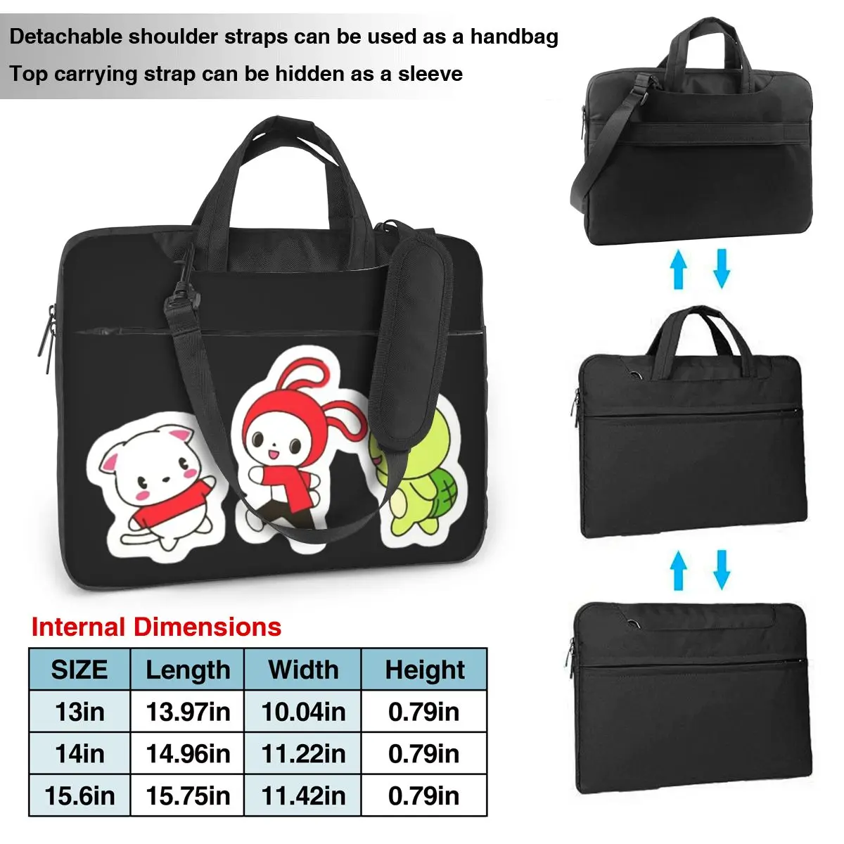 Jj Mikey Maizen Crossbody Laptop Bag Case Computer Bag 13 14 15.6 Inch Notebook Pouch for Macbook Pro Lenovo