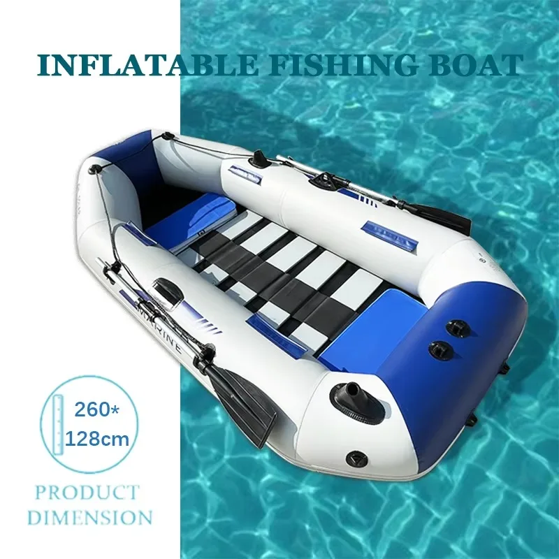 Solar Marine 3 Person Slat Plywood Wooden Floor 260cm 2.6M 8.5ft Rowing Fishing Boat With Awning  Life Vest and Oar Accessories