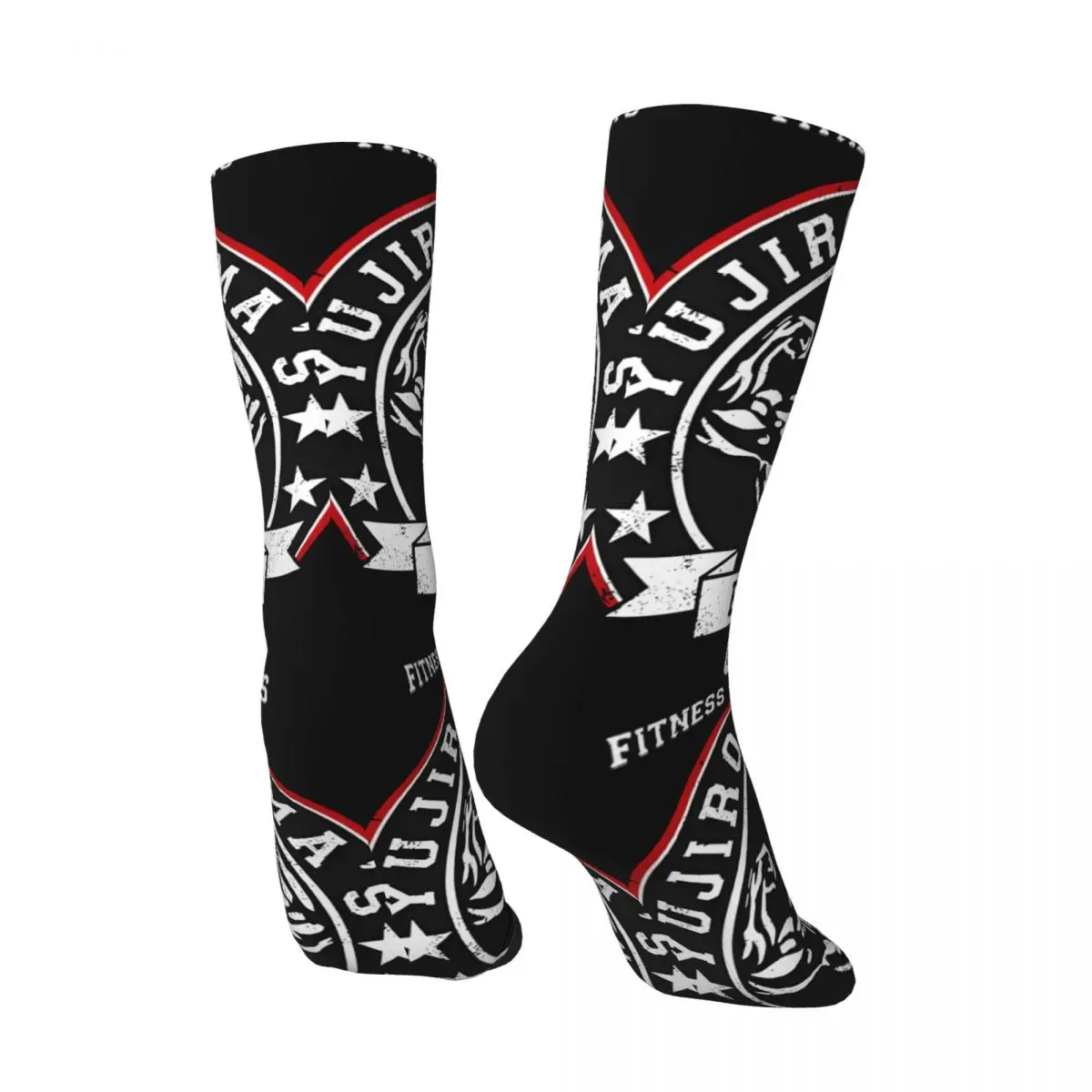 Funny Happy Men's compression Socks Yujiro Hanma Gym Retro Harajuku Baki Hanma Hip Hop Novelty Casual Crew Crazy Sock Gift