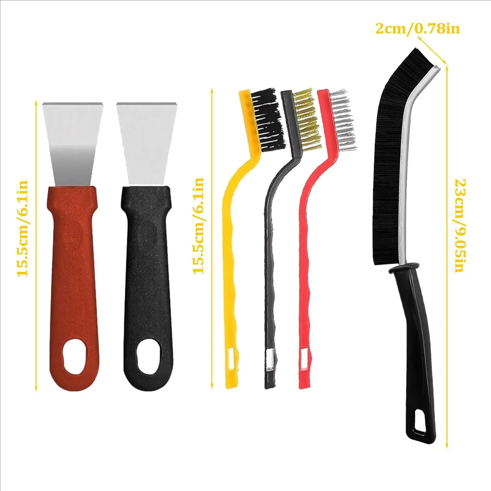 Cleaning Tool Set Multi-Surface Durable Brush Scraper for Gas Stove Range Hood Grime Removal Tools Home Outdoor Cleaner - view 5