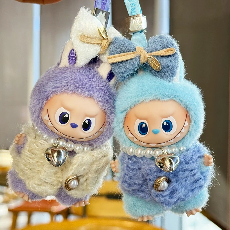 

Clothing For 4th Generation 10cm Mini Labubu 4.0 Blue Pig & Penguin Scarf Set Suitable For Outfit Change