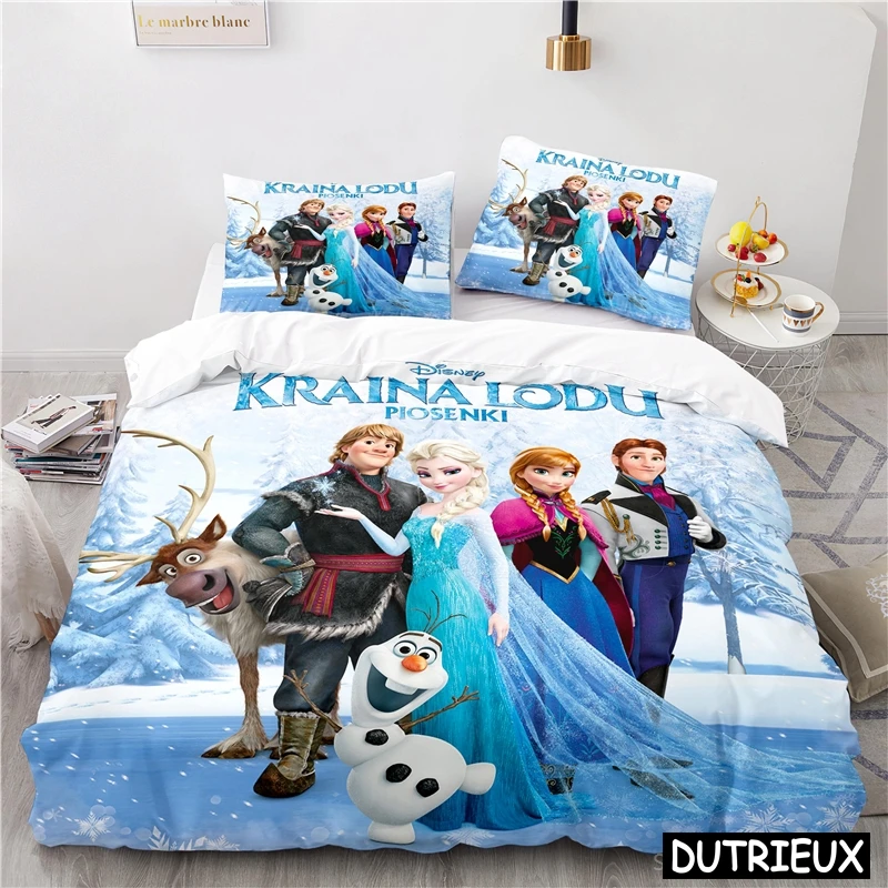 

Disney Cartoon Film Duvet Cover Set Frozen Elsa Anna Princess Bedding Set Queen King Size Comforter Cover Pillowcase Bedclothes