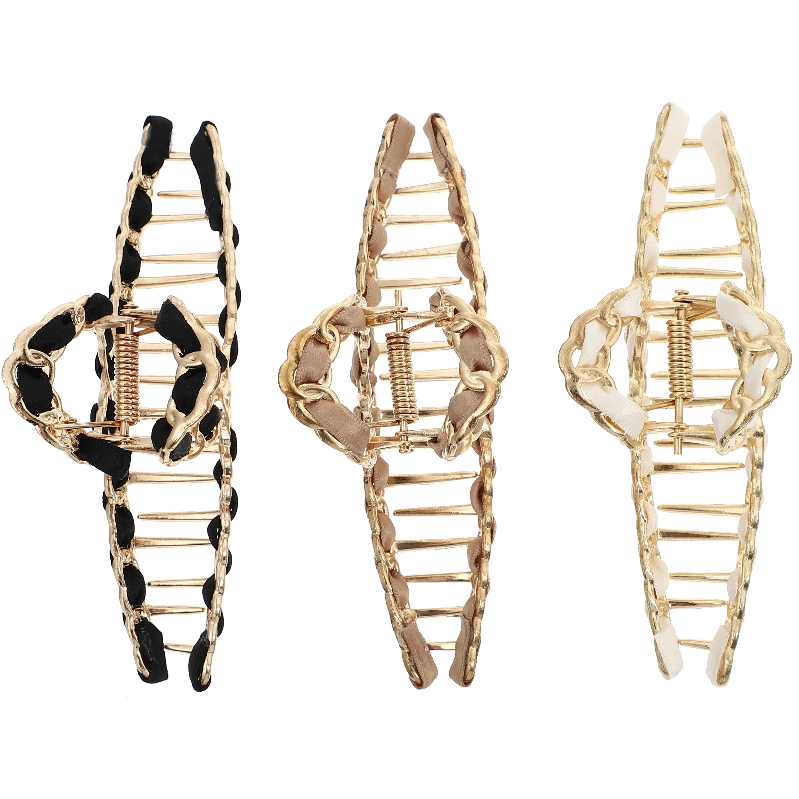 

3Pcs Vintage Metal Hair Claw Clips Practical Durable Long Lasting Use Add Brilliance to Your Hair Ponytail Holder for Shower