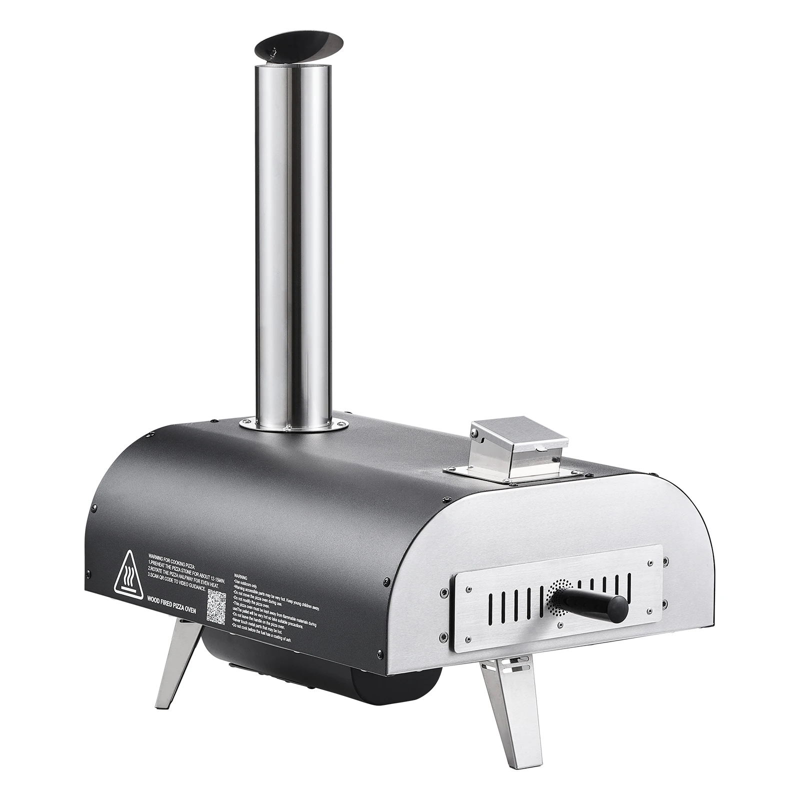 

SucceBuy Outdoor Pizza Oven 12 in Wood Fired Pizza Ovens with Thermometer & Electric Rotation for Outside Backyard Patio Camping
