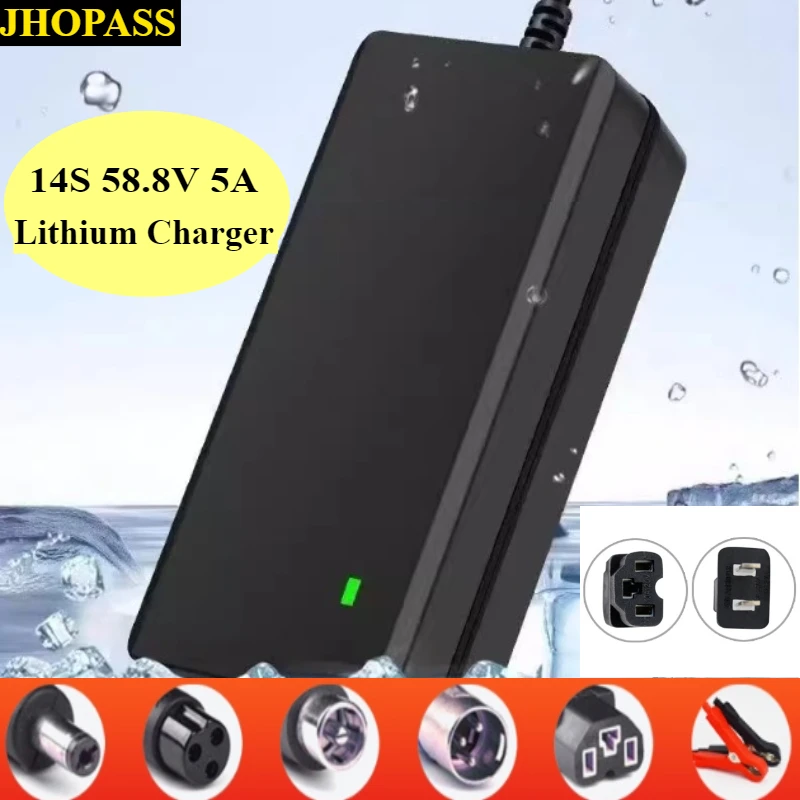 

HD 14S 58.8V 5A LED Display Smart lithium battery charger for Scooter E-bike Motorcycle charge DC48V AC220V EU AU UK US plug