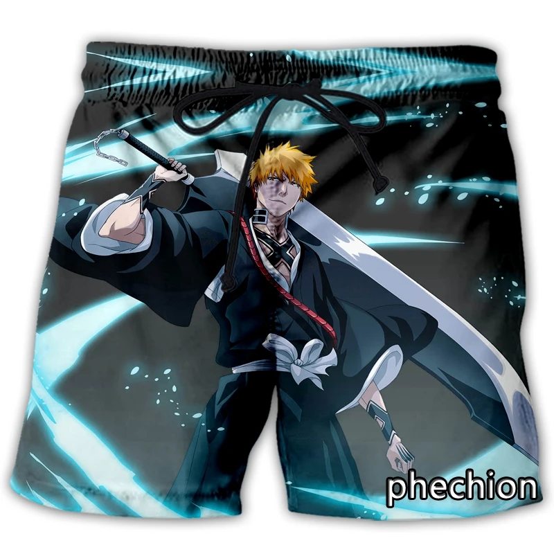 phechion New Fashion Men/Women Anime BLEACH 3D Print Casual Shorts Novelty Streetwear Men Loose Sporting Shorts L22