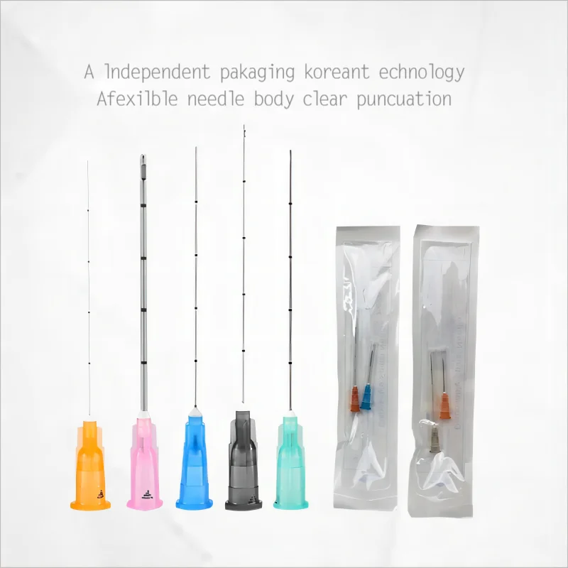 Factory Disposable Blunt-tip Cannula 22G 23G 25G 27G 50mm 70mm Blunt Fine Micro Body Piercing Needles Cannula Syringe