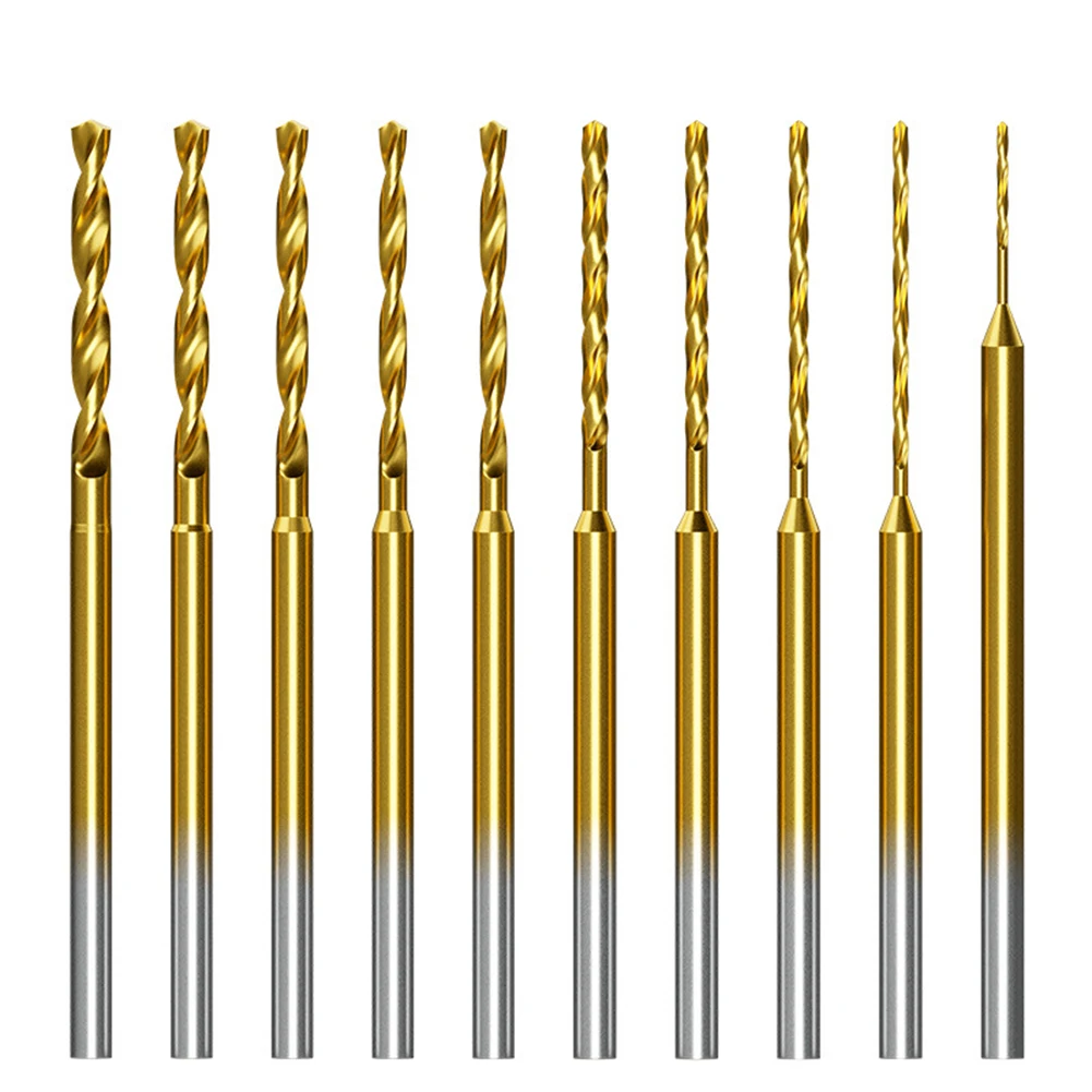 1pc 50mm Extended Drill Bit 0.6-2.2mm Reducing Twisting Tiny Drill Bit 2.35 Shank Engraving Bit Hole Drilling Tool For DIY Carve