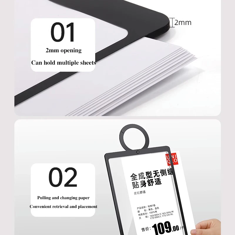 SVIAO  A4 Hanging PVC Advertising Price Board Clothing Store Shelf Promotion Label Board Shopping Mall Supermarket Reminder