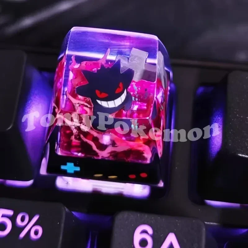 Pokemon Keycaps Gengar Mewtwo Cross Shaft Pikachu Journeys Keycap New Stereo Cute Illustration Mechanical Keyboard Resin Keycap