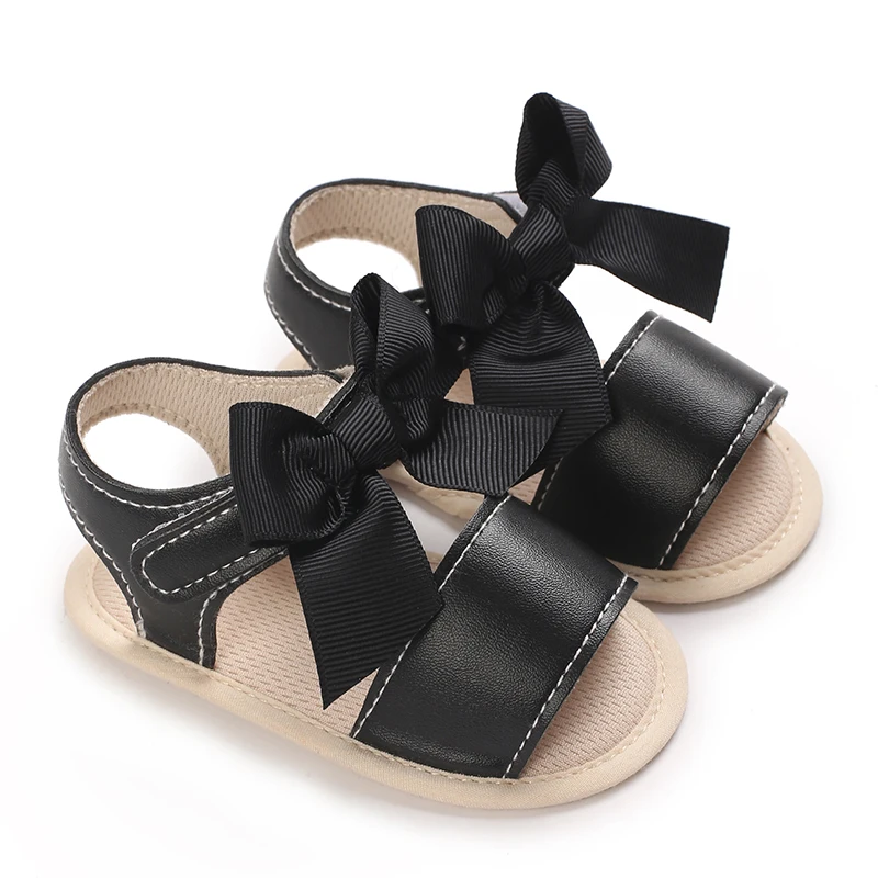 New Summer Newborn Girls Anti Slip Walking Shoes Beautiful Bow Comfortable Flat Cute Sandals For Girls And Babies