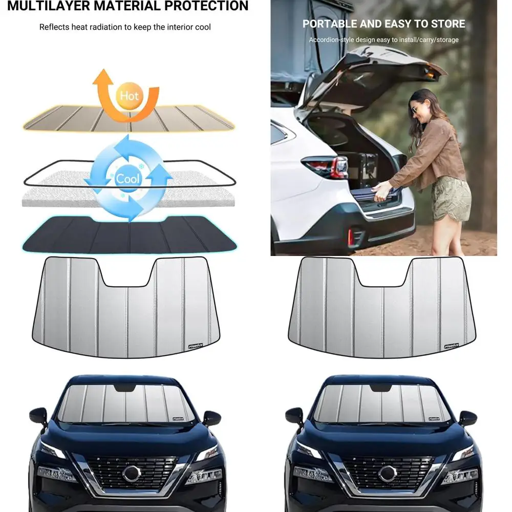 

Солнцезащитная защита переднего окна для Nissan Rogue 2021-2025 гг. — защита от ультрафиолета и конфиденциальность