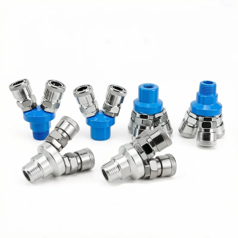 1Set 2/3 Way Quick Connector Air Compressor Manifold Multi Hose Coupler Fitting Pneumatic Tools Hardware Accessories