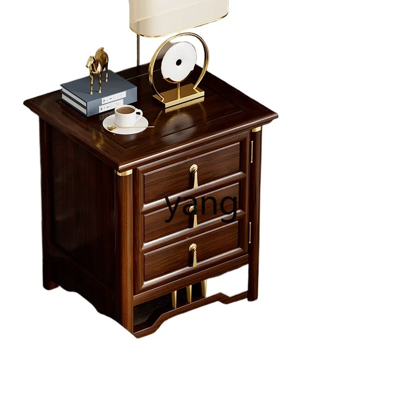 

TGF smart home safe bedside table integrated new Chinese solid wood outer cabinet storage safe deposit box