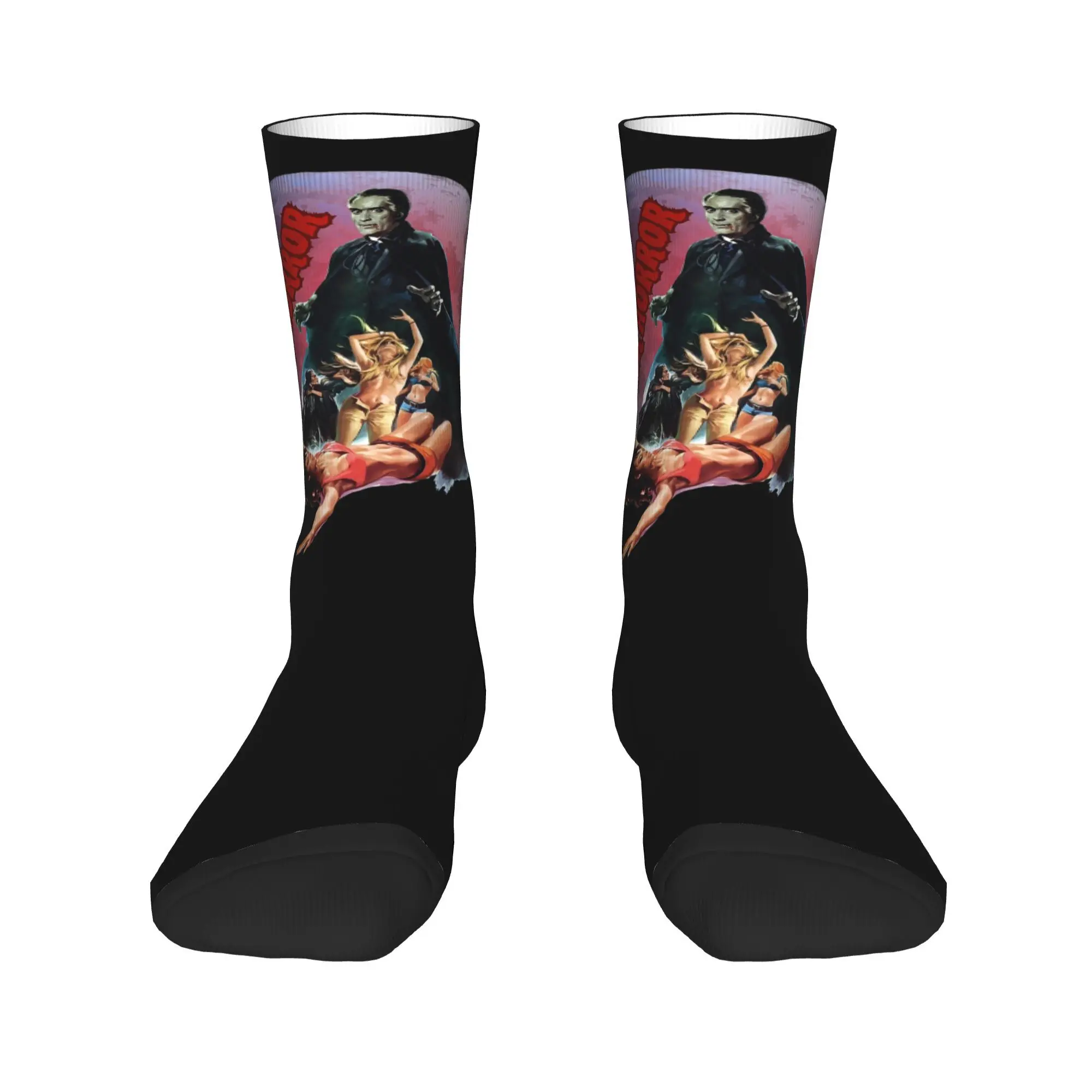 

Носки Hammer Horror в стиле Харадзюку, впитывающие пот чулки, всесезонные длинные носки, аксессуары для унисекс, рождественские подарки