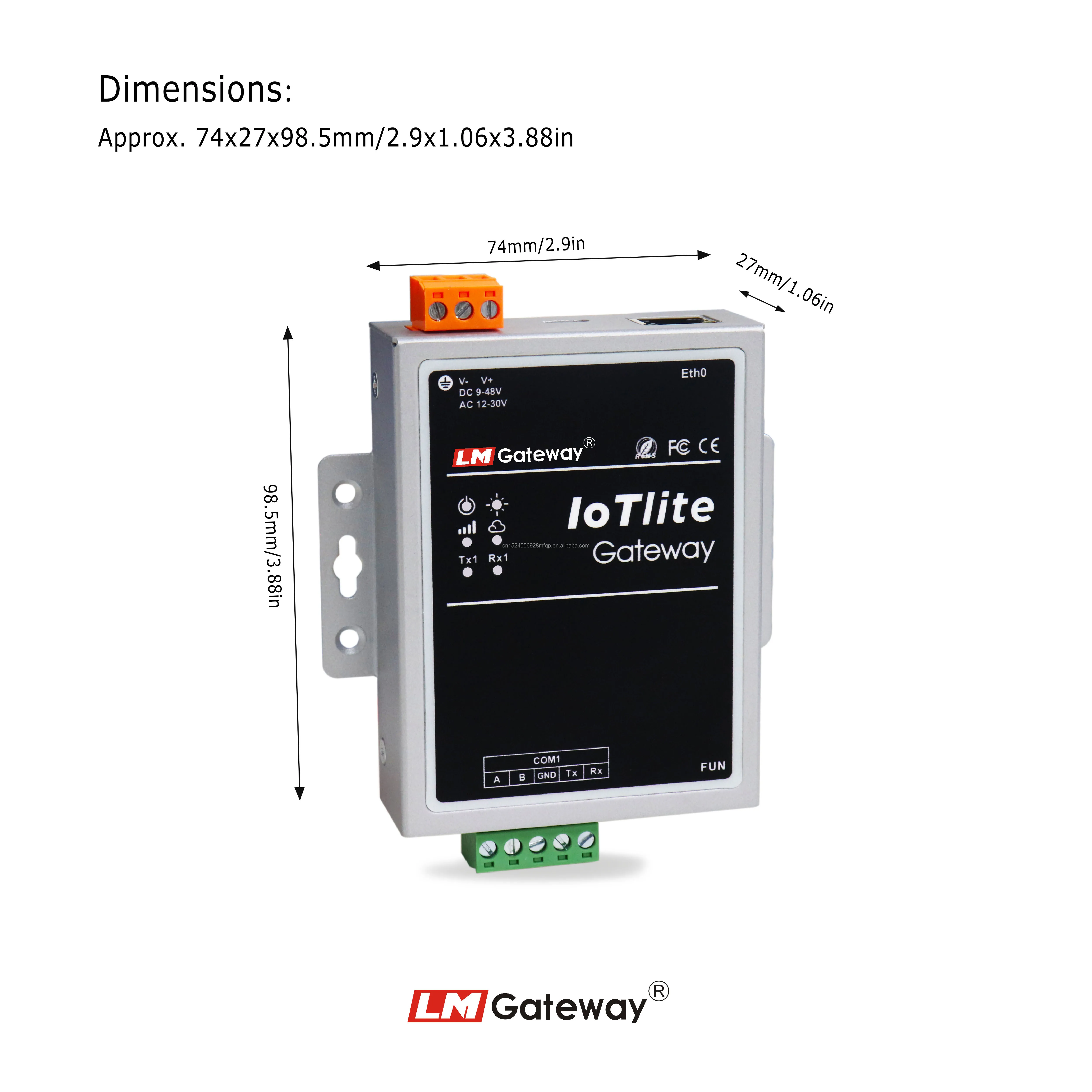 LM 101lite IIoT RS485 para Ethernet PLC para Modbus MQTT OPC UA Gateway de conversão multiprotocolo