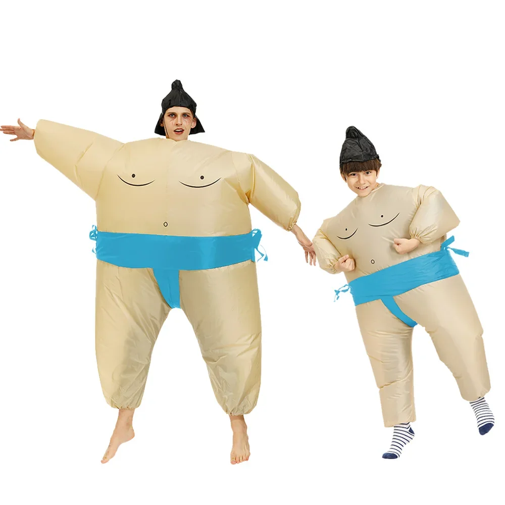 Funny Parent-Child Sumo Fighter Inflatable Cosplay Costumes Christmas Wrestling Party Role Play Dress Up for Adult